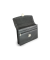 Černá kožená aktovka se třemi vnitřními přihrádkami 112-6004-60