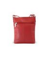 Červená kožená zipová minikabelka 212-3013-31