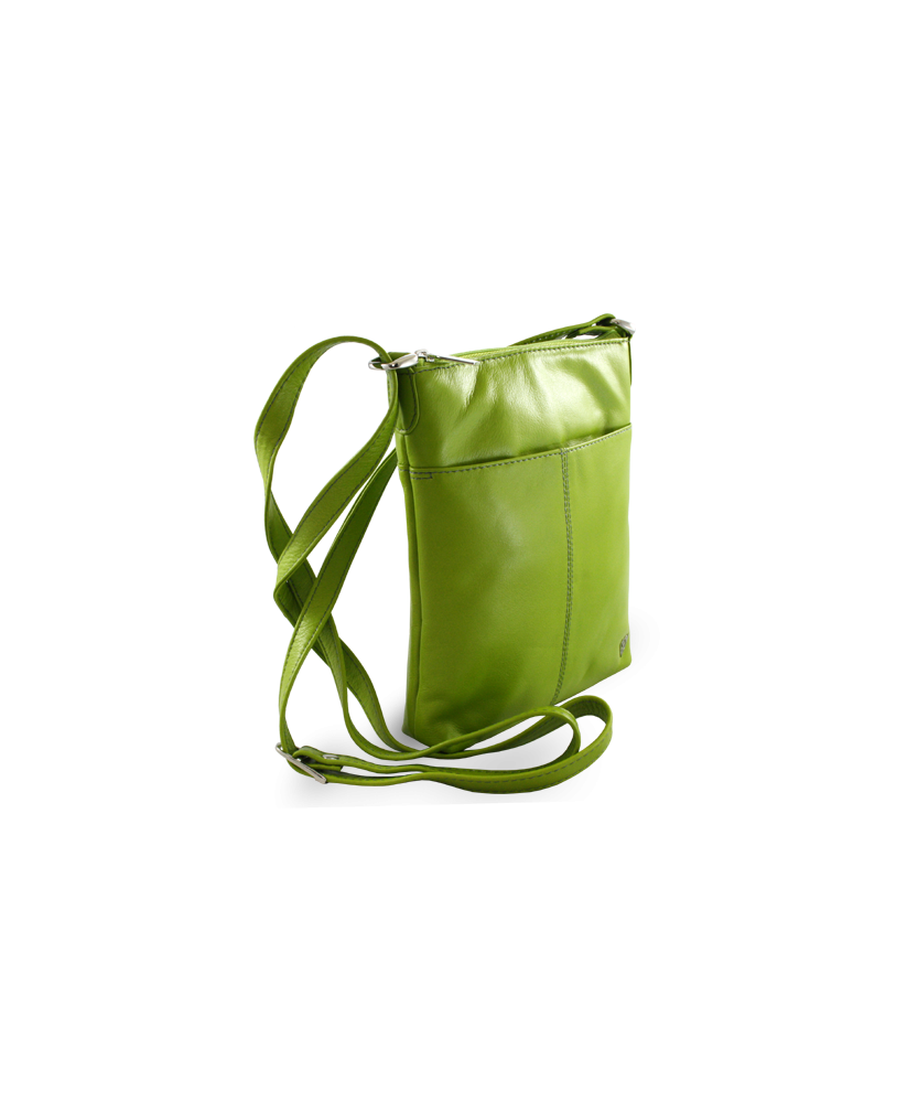 Zelená kožená zipová kabelka 212-3013-51