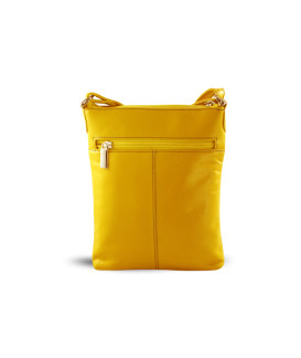 Žlutá kožená zipová kabelka 212-3013-86