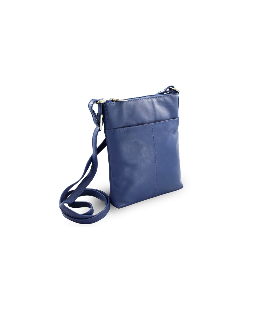 Modrá kožená zipová kabelka 212-3013-97