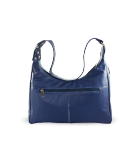 Modrá dámská kožená kabelka ve tvaru gondoly 212-6803S-M97