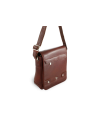 Malý hnědý pánský kožený crossbag s klopnou 215-1701-40