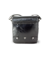 Malý černý pánský kožený crossbag s klopnou 215-1701-60 CRU