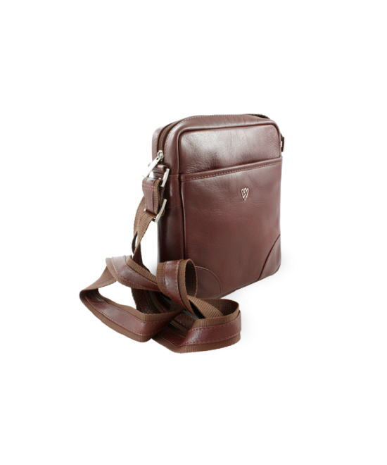 Malý hnědý kožený crossbag 215-1711-40