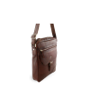 Hnědý pánský kožený zipový crossbag 215-1792-40