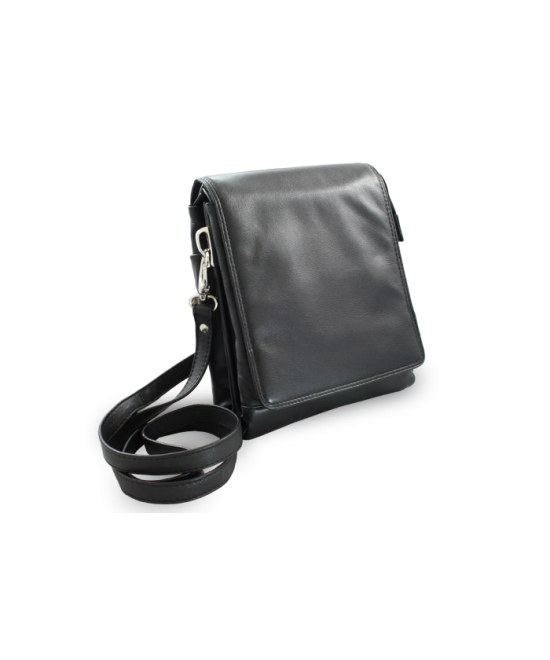 Velký černý kožený pánský crossbag 215-2185-60