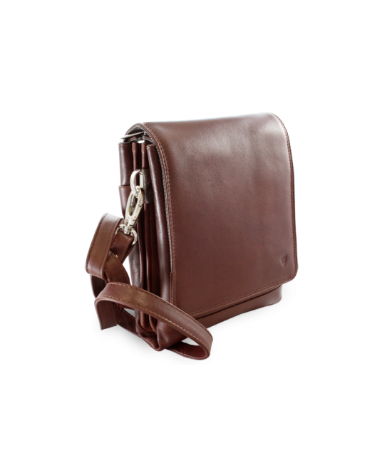 Velký hnědý kožený pánský crossbag 215-2185-40