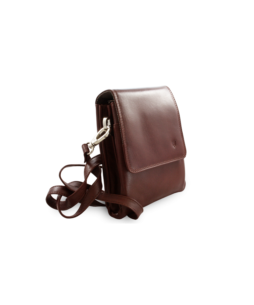 Malý hnědý kožený pánský crossbag 215-2189-40
