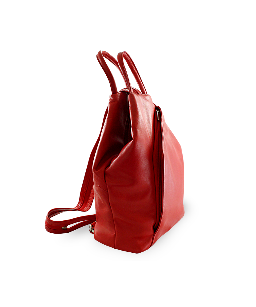 Dámský kožený batoh červený 311-1184-31