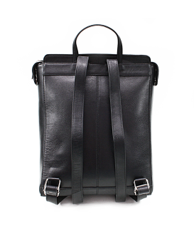 Černý městský kožený batoh 311-1660-60