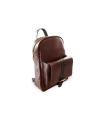 Hnědočerný kožený batoh 311-1717-40/60
