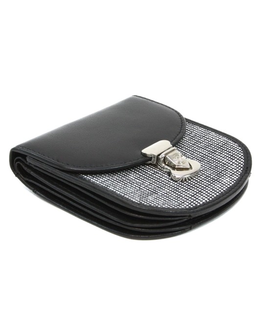 Černobílá dámská kožená peněženka se zámečkem 511-1241B-60/T