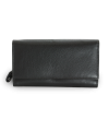 Černá dámská psaníčková kožená peněženka s klopnou 511-2120-60