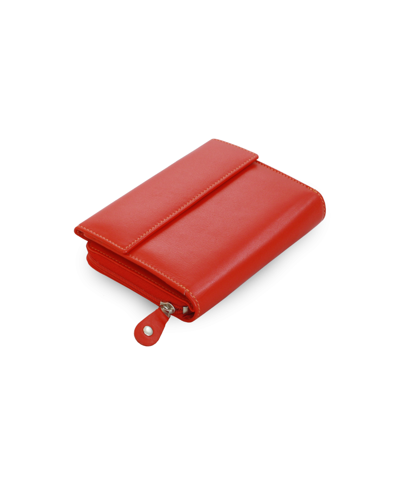 Multičervená dámská kožená peněženka s malou klopnou 511-2221-M31
