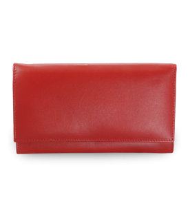 Červená dámská kožená psaníčková peněženka s klopnou 511-4027-31