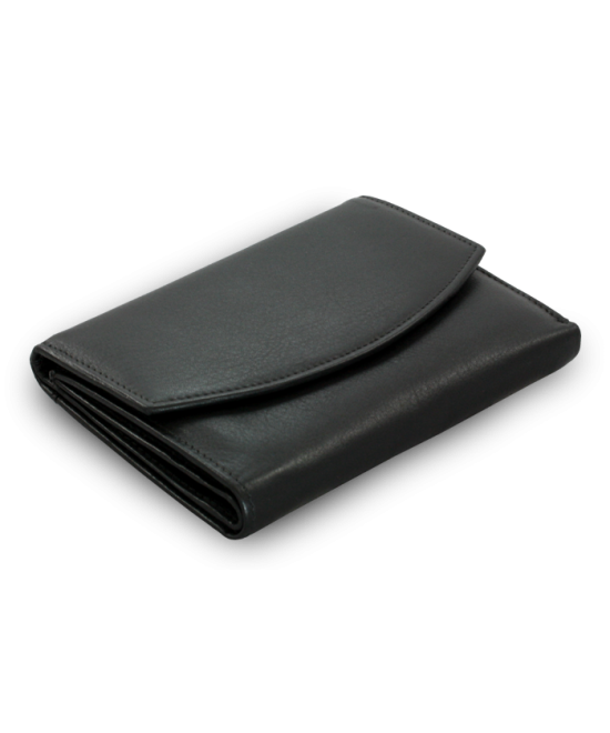 Černá dámská kožená peněženka se dvěma klopnami 511-4124-60