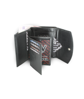 Černá dámská kožená peněženka se dvěma klopnami 511-4124-60