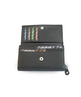 Černá dámská kožená peněženka s klopnou 511-4125-60