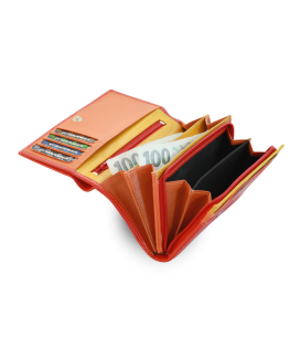 Multičervená dámská kožená peněženka s klopnou 511-4125-M31