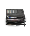 Černá dámská psaníčková kožená peněženka s klopnou 511-4233-60
