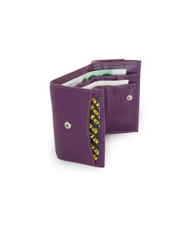 Fialová dámská kožená mini peněženka 511-4392A-76