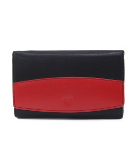 Černočervená dámská kožená rámová peněženka 511-6236A-60/31