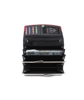 Černočervená dámská kožená rámová peněženka 511-6236A-60/31
