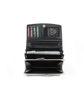 Černobílá dámská kožená rámová peněženka 511-6236B-60/T