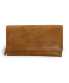 Světle hnědá dámská psaníčková kožená peněženka s klopnou 511-7120-05