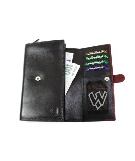 Černočervená psaníčková peněženka se zápinkou 511-8102-60/31
