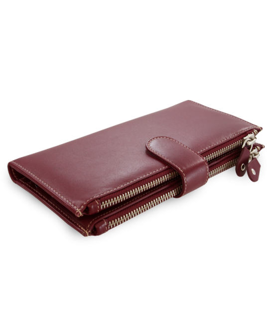Velká kožená burgundy peněženka se zápinkou 511-8129-34