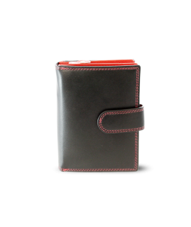 Černočervená dámská kožená peněženka se zápinkou 511-8313-60/31