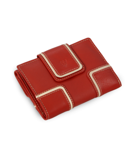 Červená dámská kožená peněženka se dvěma klopnami 511-9748-31/82