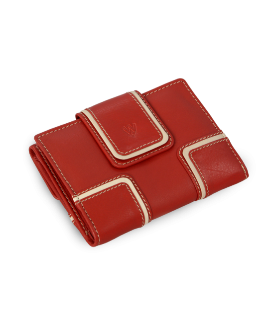 Červená dámská kožená peněženka se dvěma klopnami 511-9748-31/82