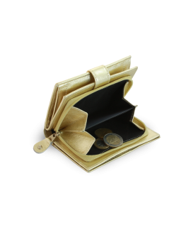 Zlatá dámská kožená peněženka se zápinkou 511-9769-02