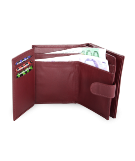 Burgundy dámská kožená peněženka se zápinkou 511-9769-34