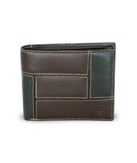 Pánská kožená peněženka v kombinaci černé a hnědé barvy 513-4397A-60/47