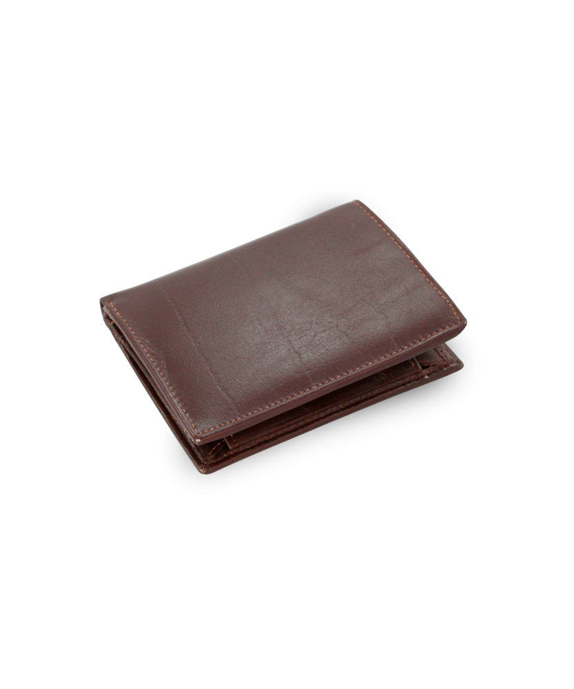 Tmavě hnědá pánská kožená peněženka a dokladovka se zápinkou 514-1610-40