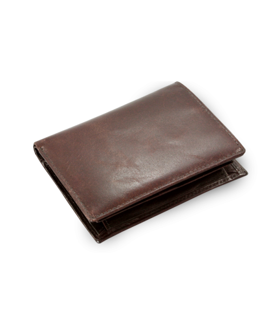 Tmavě hnědá pánská kožená peněženka a dokladovka 514-1790-47