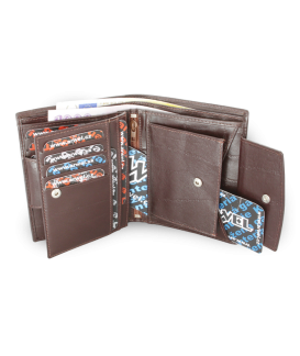 Tmavě hnědá pánská kožená peněženka a dokladovka 514-2206-47