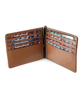 Černohnědá pánská kožená peněženka - dolarovka 519-8132-60/47