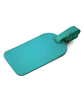 Světle modrá kožená visačka na zavazadlo 619-5405-91