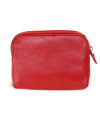 Větší červená kožená dvouzipová klíčenka 619-8104-31