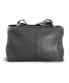 Černá kožená dvouzipová kabelka se dvěma popruhy 212-2092-60