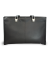 Černá kožená třízipová kabelka 212-2203A-60