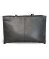 Černá kožená třízipová kabelka 212-2203A-60