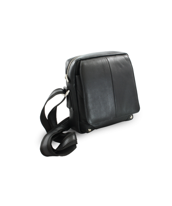 Malý černý kožený pánský crossbag 215-1919-60