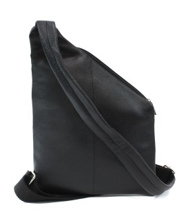 Černý kožený pánský zipový crossbag 216-1574-60