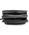 Černá kožená dvouzipová etue 611-1080-60